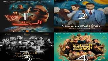   القائمة الكاملة لإيرادات الأفلام المصرية يوم 18 ديسمبر