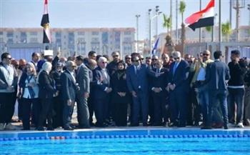   وزير التعليم العالي ومحافظ بورسعيد يفتتحان حمام السباحة الجديد بكلية التربية الرياضية
