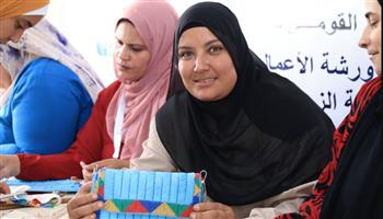   القومي للمرأة ينظم دورة تدريبية وورشة الأعمال اليدوية لسيدات قرية الزعفرانة