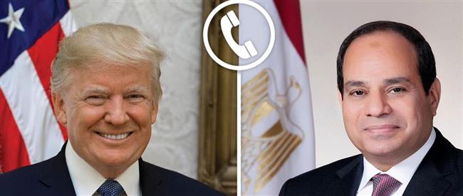الرئيس السيسي خلال اتصال هاتفي مع ترامب يؤكد على أهمية التوصل لسلام دائم
