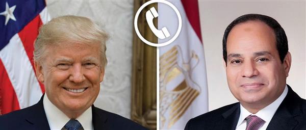 الرئيس السيسي خلال اتصال هاتفي مع ترامب يؤكد على أهمية التوصل لسلام دائم
