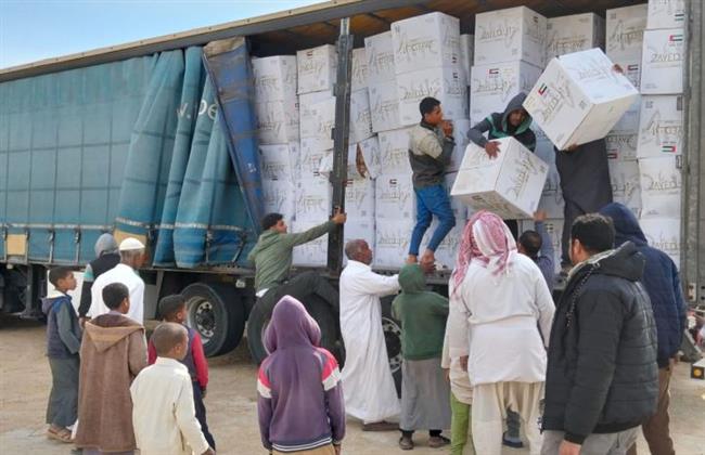 مطروح .. 4700 كرتونة مواد غذائية لأهالي جارة أم الصغير