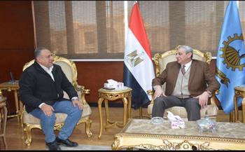 الجندي يستقبل يوسف في أول يوم لتوليه رئاسة شركة مياه الشرب والصرف الصحي بالغربية