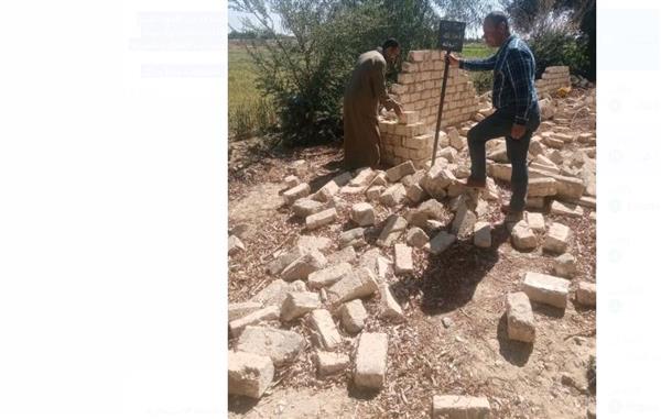 استرداد ٦ حالات تعدى على أراضي زراعية ومباني بمساحة ٢٨٩,٨٥٥ متر  بأرمنت