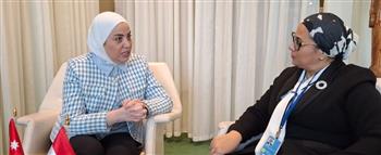   المستشارة أمل عمار تلتقى بالسيدة وفاء بني مصطفى وزيرة التنمية الاجتماعية بالأردن