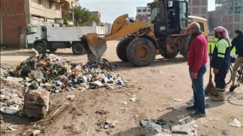   رفع 530 طن مخلفات بلدية وتراكمات قمامة بالمنطقة المركزية في الدقهلية 