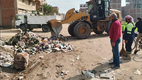 رفع 530 طن مخلفات بلدية وتراكمات قمامة بالمنطقة المركزية في الدقهلية