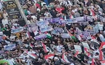   أهالي مطروح يحتشدون عقب صلاة العيد لدعم غزة ورفض التهجير