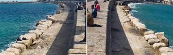   سياحة ومصايف الإسكندرية تعيد المظهر الحضاري أسفل المنطقة الصخرية بمحطة الرمل