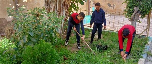 بالصور ..تعليم الإسكندرية تنظم معسكرات لتشجير المدارس وتجميل الفصول