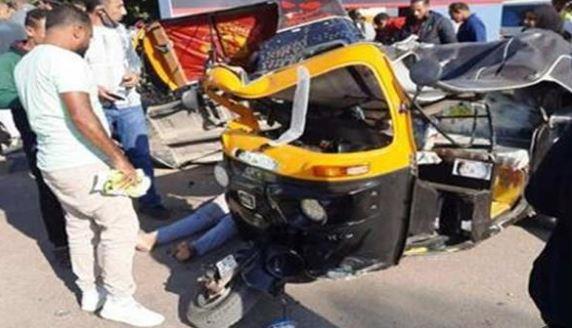 بالأسماء| مصرع وإصابة 4 أشخاص في انقلاب توك توك بترعة بالبحيرة 