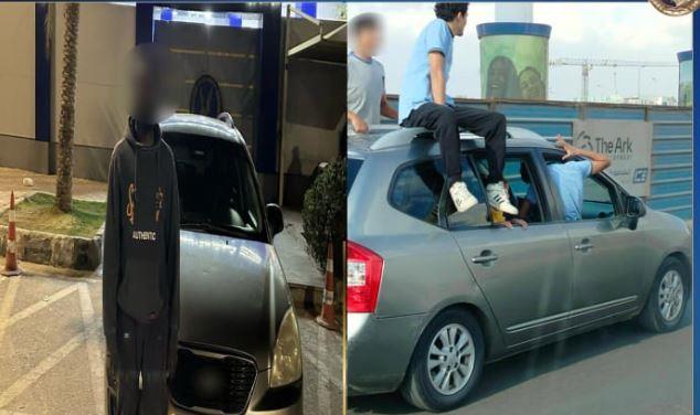 القبض على سائق استعرض بسيارته أثناء جلوس أطفال أعلاها بالقاهرة
