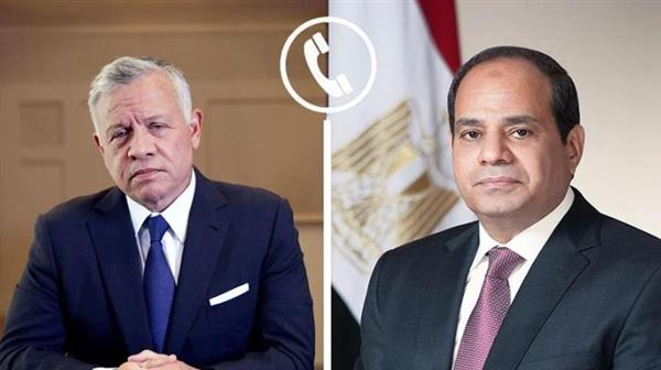 الرئيس السيسي يُجري اتصالًا هاتفياً بالعاهل الأردني