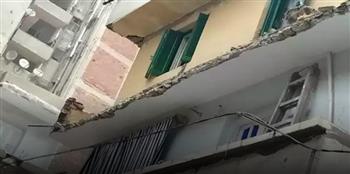   انهيار شرفة شقة سكنية بعمارة من 6 طوابق فى الفيوم دون إصابات