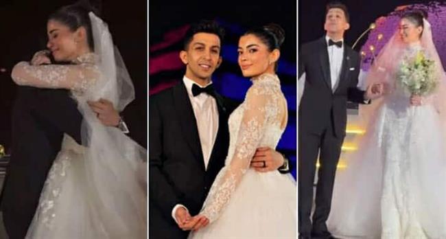 شاهد.. الصورة الاولى من حفل زفاف ليلى أحمد زاهر وهشام جمال
