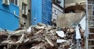 انهيار منزل من 4 طوابق في غرب أسيوط