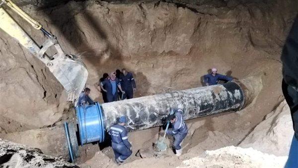 كسر مفاجئ بخط الكريمات يوقف ضخ المياه عن الغردقة ورأس غارب مؤقتًا