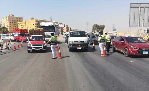 حملات مرورية مكثفة لضبط مخالفات سيارات النقل بالطريق الدائري