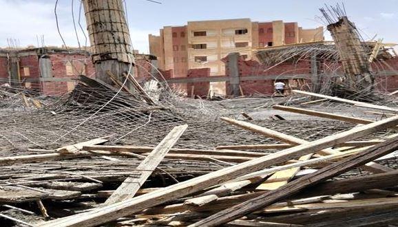 مصرع عامل وإصابة 4 آخرين فى انهيار سقف مسجد تحت الإنشاء ببنى سويف