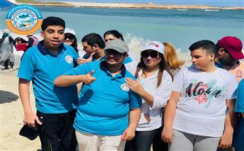  شاطئ ابطال التحدي بالإسكندرية يستقبل اول فوج من ذوي الهمم