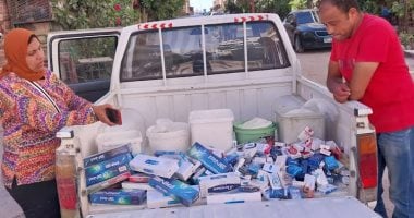 تموين الاسكندرية تضبط مواد غذائية منتهية الصلاحية  و سجائر مجهولة المصدر