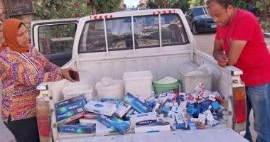 تموين الاسكندرية تضبط مواد غذائية منتهية الصلاحية  و سجائر مجهولة المصدر 