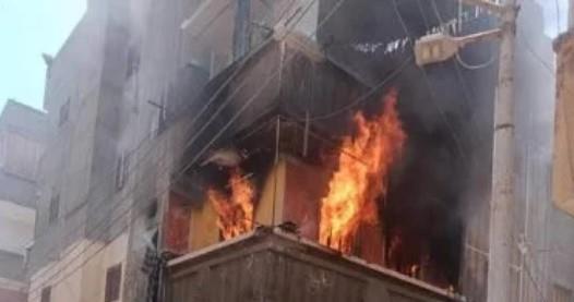 إخماد حريق داخل منزل فى منشأة القناطر دون إصابات