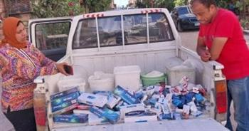   تموين الاسكندرية تضبط مواد غذائية منتهية الصلاحية  و سجائر مجهولة المصدر 