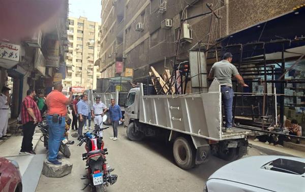 الجيزة تحكم سيطرتها على اشغالات المحال بكعبيش و الطوابق