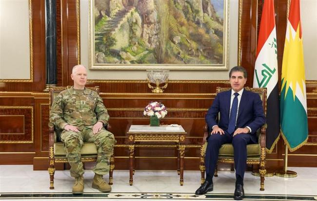 بارزاني يبحث مع قائد التحالف الدولى تطور الاوضاع الامنية في العراق و سوريا