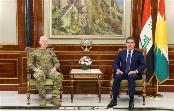 بارزاني يبحث مع قائد التحالف الدولى تطور الاوضاع الامنية في العراق و سوريا