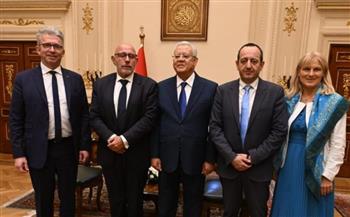 المستشار الدكتور حنفي جبالي يلتقي وفد العلاقات مع دول المشرق بالبرلمان الأوروبي