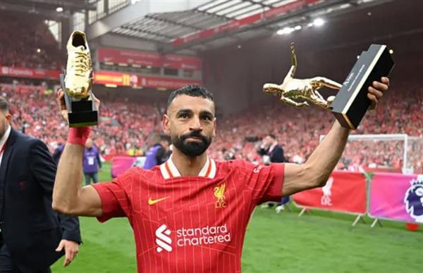 للمرة الرابعة.. محمد صلاح يفوز بجائزة الحذاء الذهبي كأفضل هداف في الدوري الإنجليزي