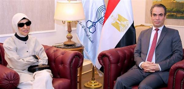 المسلماني يستقبل هدي نجيب محفوظ