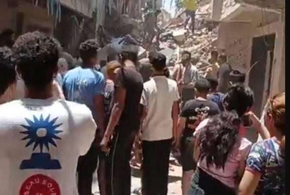 وسط صدمة من الأهالى..انهيار عقار ثالث مجاور للعقارين المنهارين بحدائق القبة