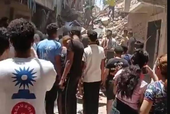 وسط صدمة من الأهالى..انهيار عقار ثالث مجاور للعقارين المنهارين بحدائق القبة