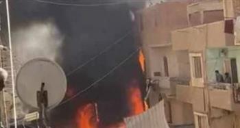 السيطرة على حريق داخل سوق فى منطقة فيصل