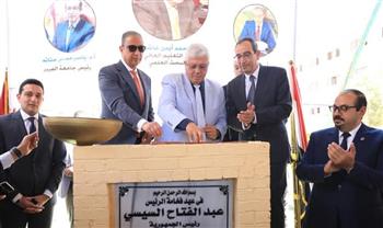   وزير التعليم العالي ومحافظ الفيوم ورئيس الجامعة يضعون حجر الأساس لمركز علاج الأورام