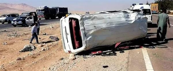إصابة 6 أشخاص إثر انقلاب ميكروباص بطريق الإسماعيلية الصحراوى
