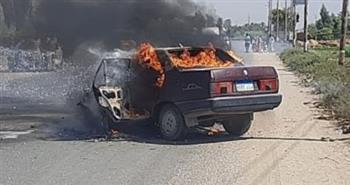   إصابة شخصين في حريق سيارة بحدائق أكتوبر