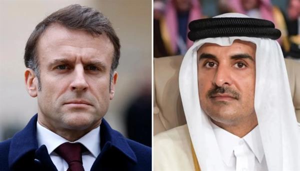 أمير قطر والرئيس الفرنسي يبحثان هاتفيا تطورات الأوضاع في غزة