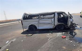  مصرع شخص وإصابة 12 آخرين فى حادث انقلاب ميكروباص بالفيوم