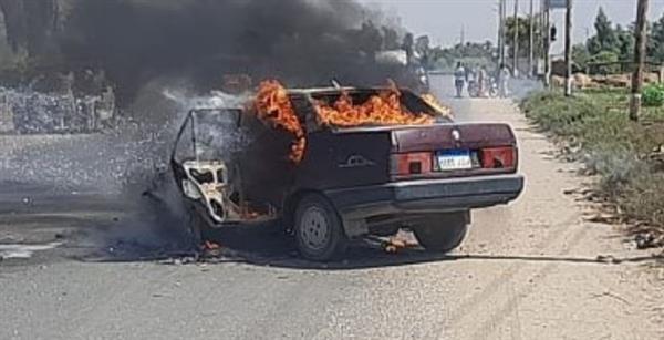 السيطرة على حريق سيارة فى المعادى دون إصابات