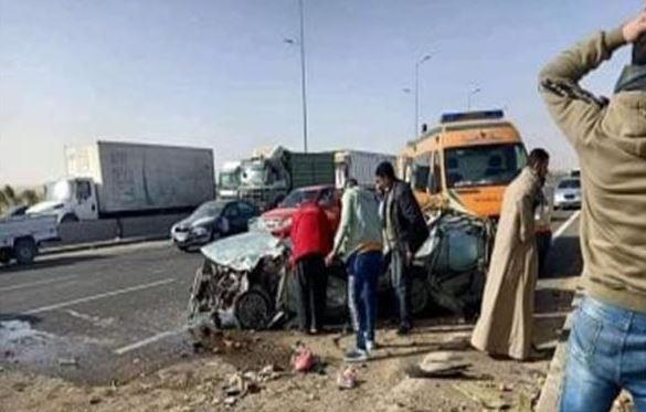 إصابة 4 أشخاص فى حادث تصادم بطريق بحيرة قارون بالفيوم