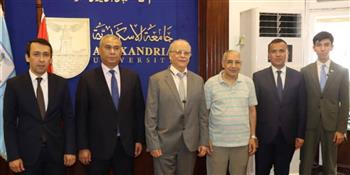   نائب رئيس جامعة الإسكندرية يستقبل وفد المركز الإعلامي الأوزبكي "Ziyo"