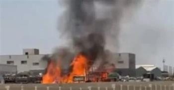   المعاينة الأولية ترجح ماس كهربى وراء حريق مصنع فى مدينة 6 أكتوبر