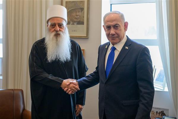 نتنياهو يلتقي الزعيم الروحي للدروز في أعقاب التوترات الأخيرة