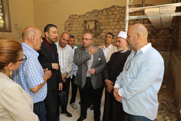 محافظ بني سويف يتفقد مستجدات الأعمال ضمن مشروع تطوير مسجد السيدة حورية