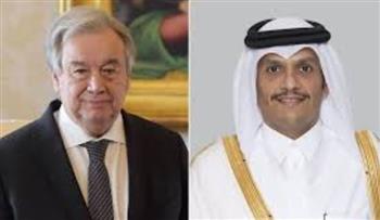   رئيس الوزراء القطري يبحث مع جوتيريش سبل تنفيذ حل الدولتين