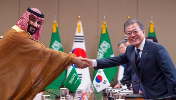 ولي العهد السعودي ورئيس كوريا الجنوبية يبحثان علاقات التعاون